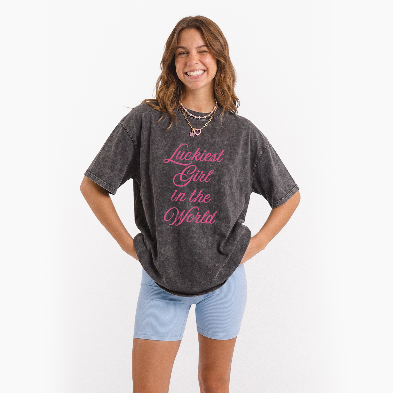 Luckiest Girl In The World Washed Tees