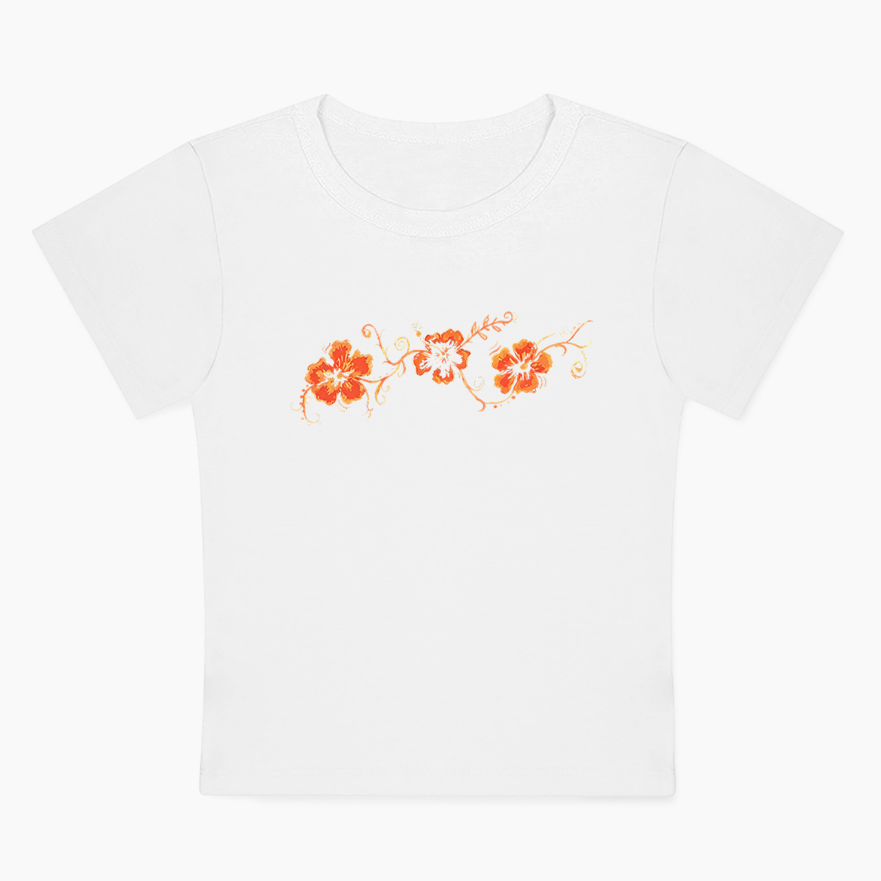 Orange Flower Baby Tee