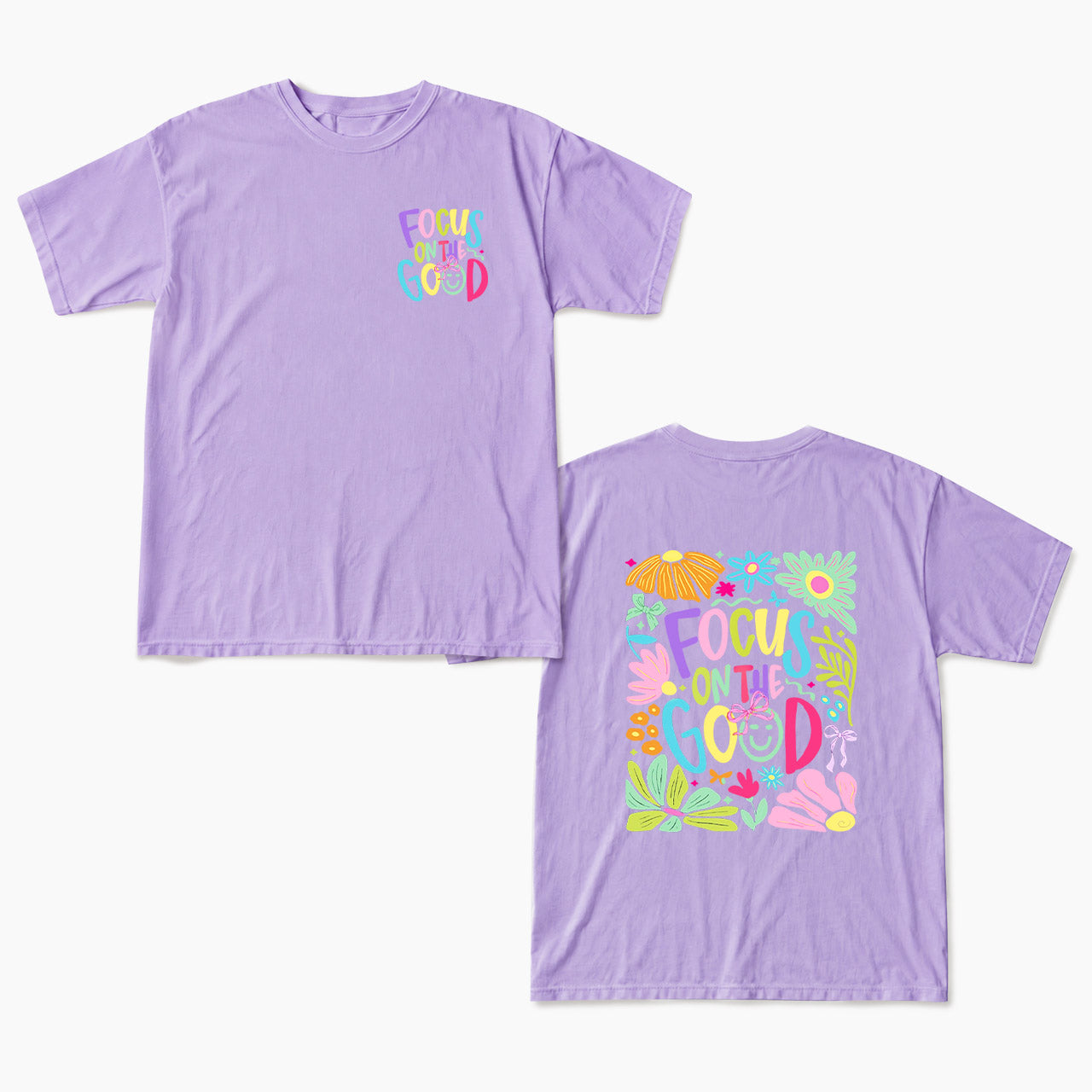 Focus on the Good Positivity Flower Two Sides T Shirts