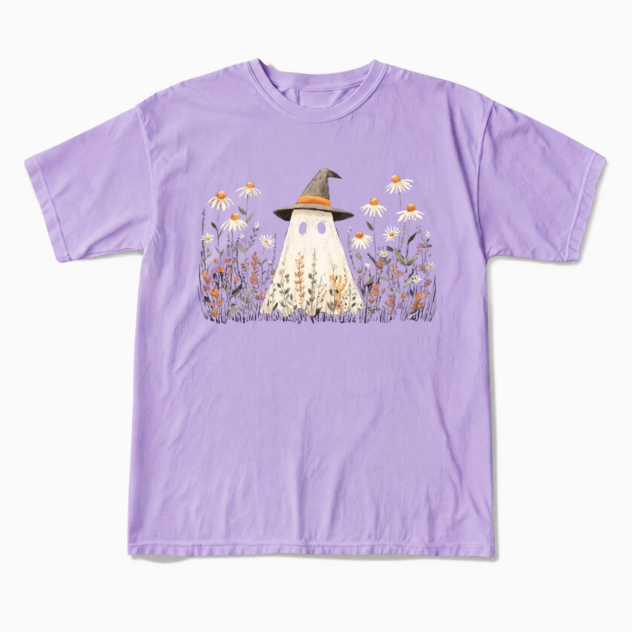 Floral Ghost Halloween T Shirts