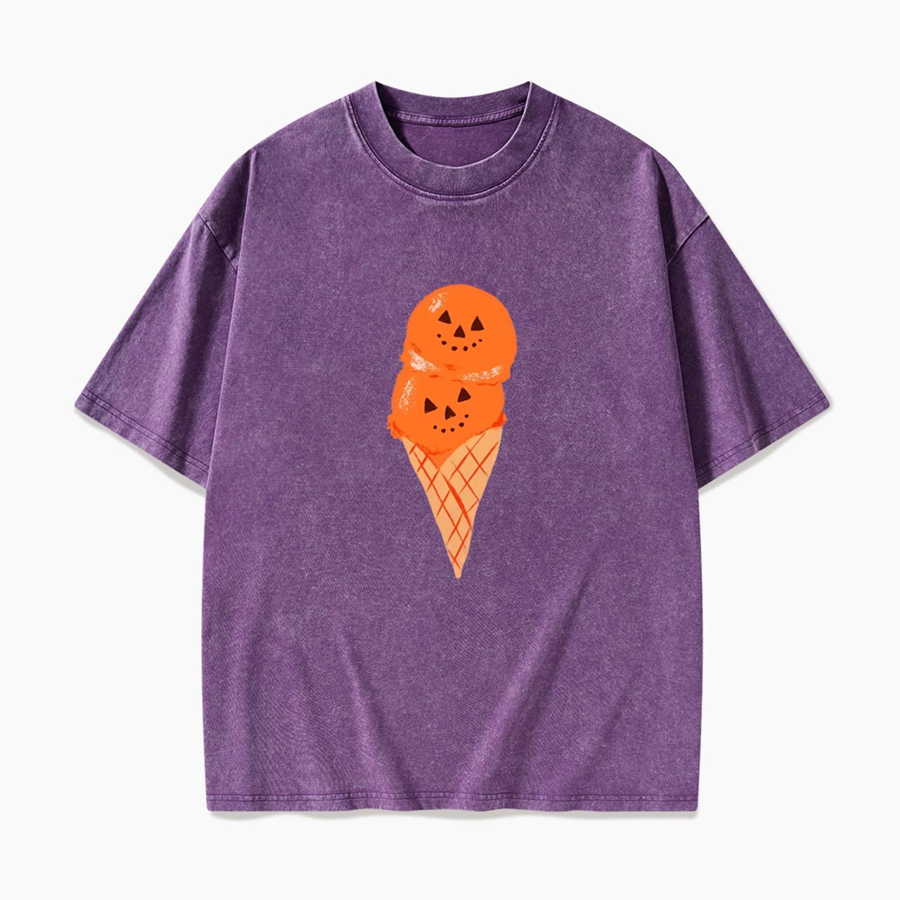 Pumpkin Spice Ice Cream Halloween Washed Tees