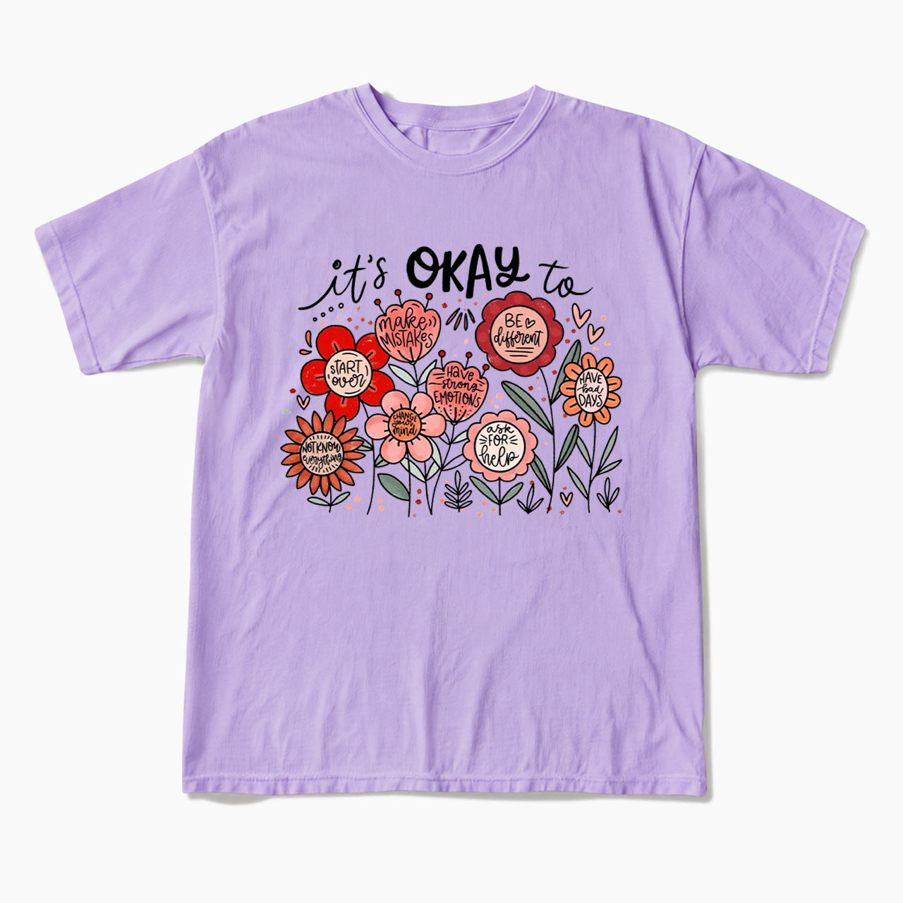 It's Okay to Boho Floral T Shirts