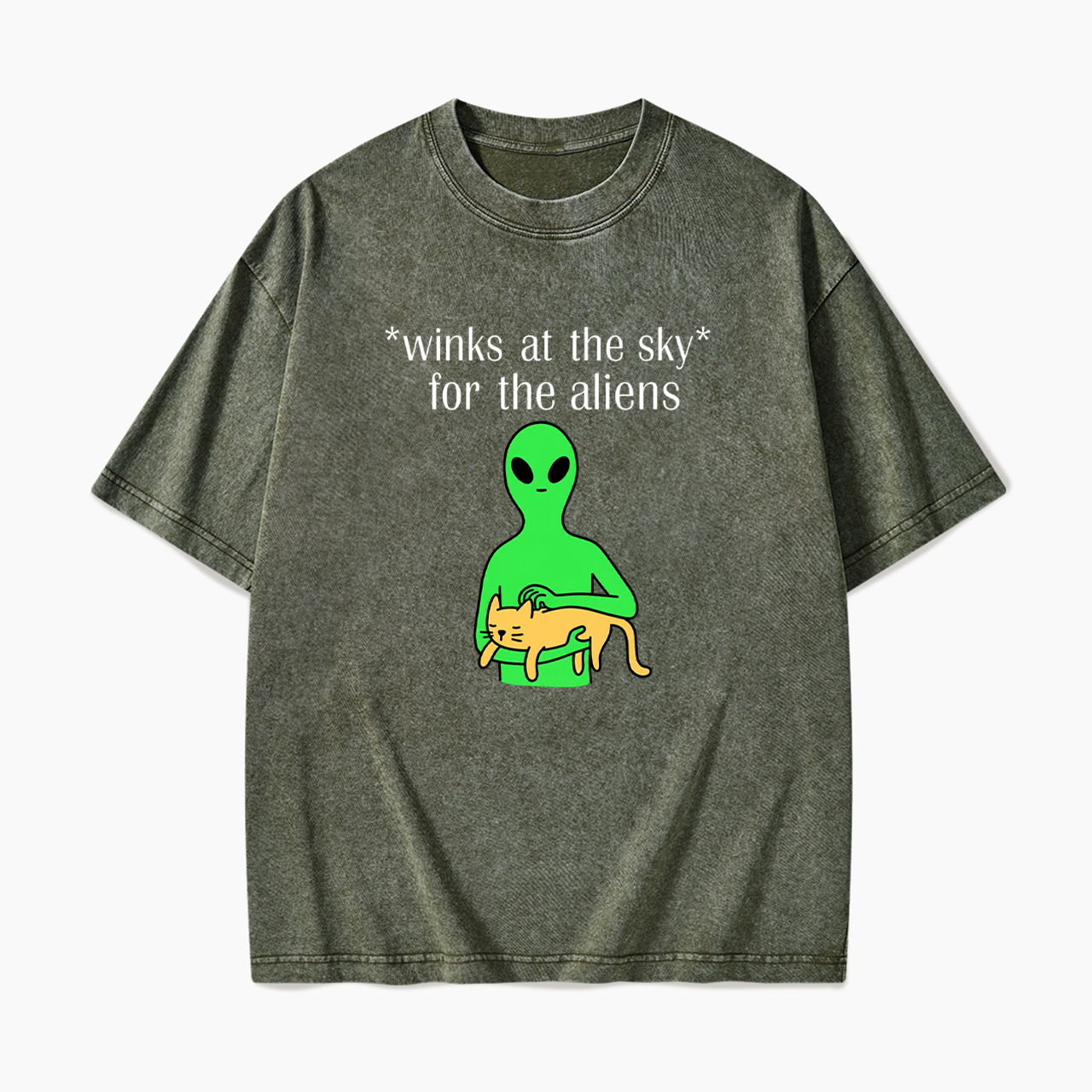 Winks At The Sky For The Aliens Washed Tees