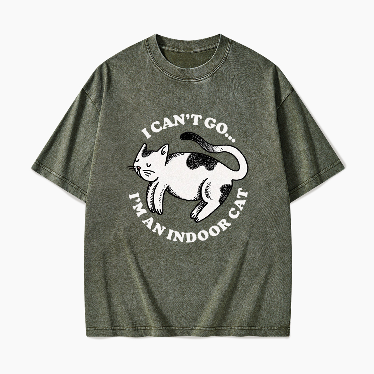 I Can't Go I'm An Indoor Cat Washed Tees