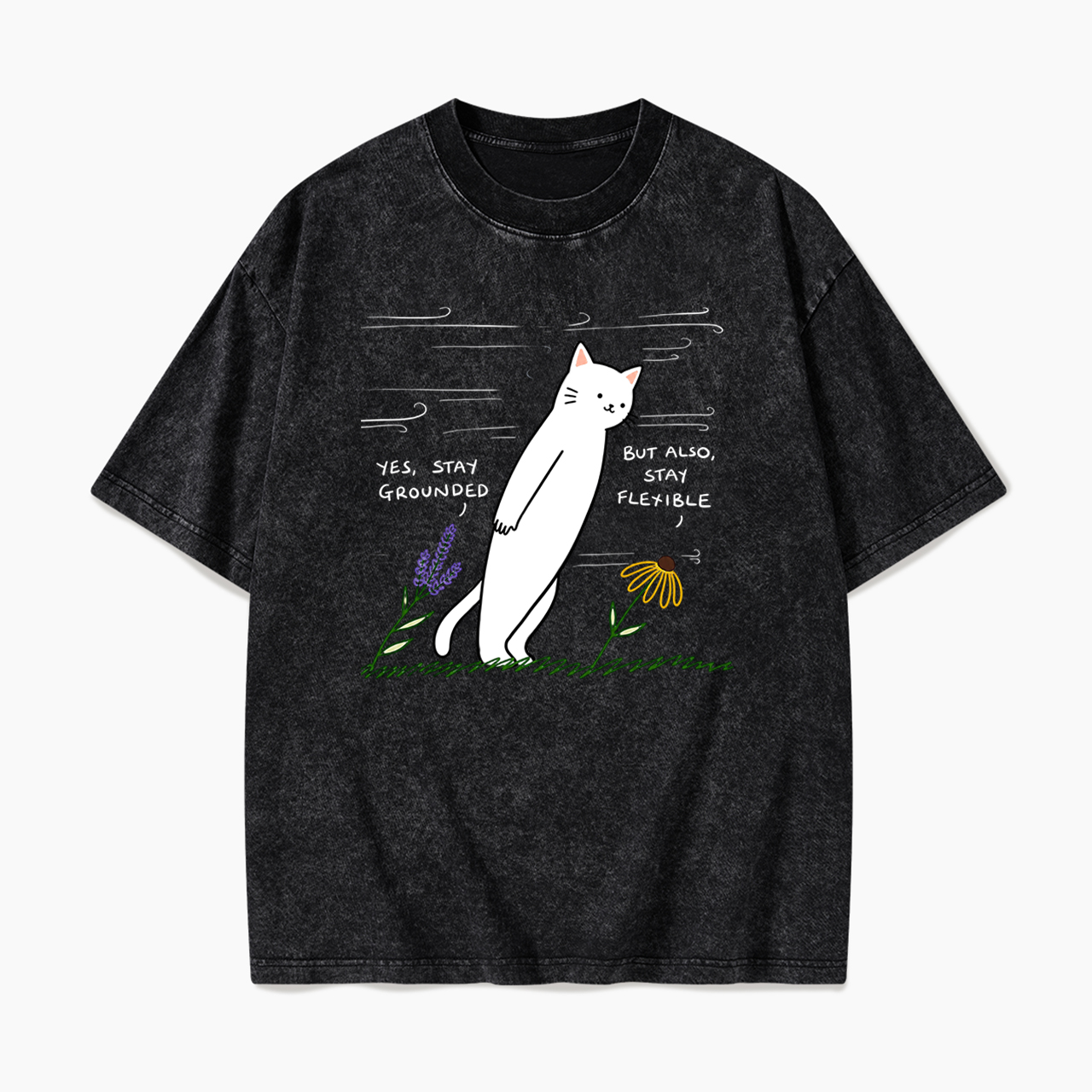 Stay Grounded Stay Flexible Washed Tees