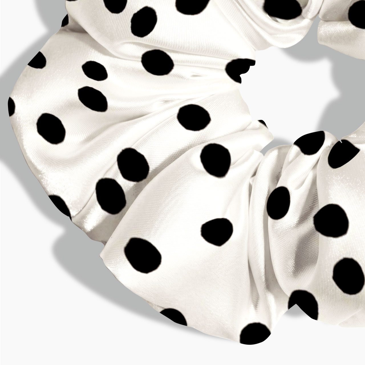 Black White Polka Dot Hair Scrunchie Jellypine