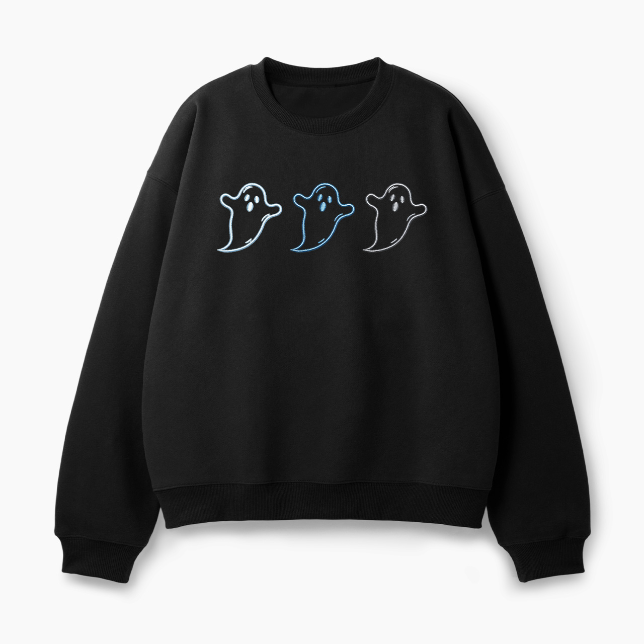 Embroidered Ghost Trio Halloween Classic Sweatshirt