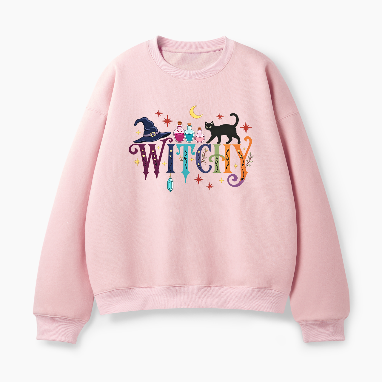 Witchy Black Cat Poison Halloween Classic Sweatshirt