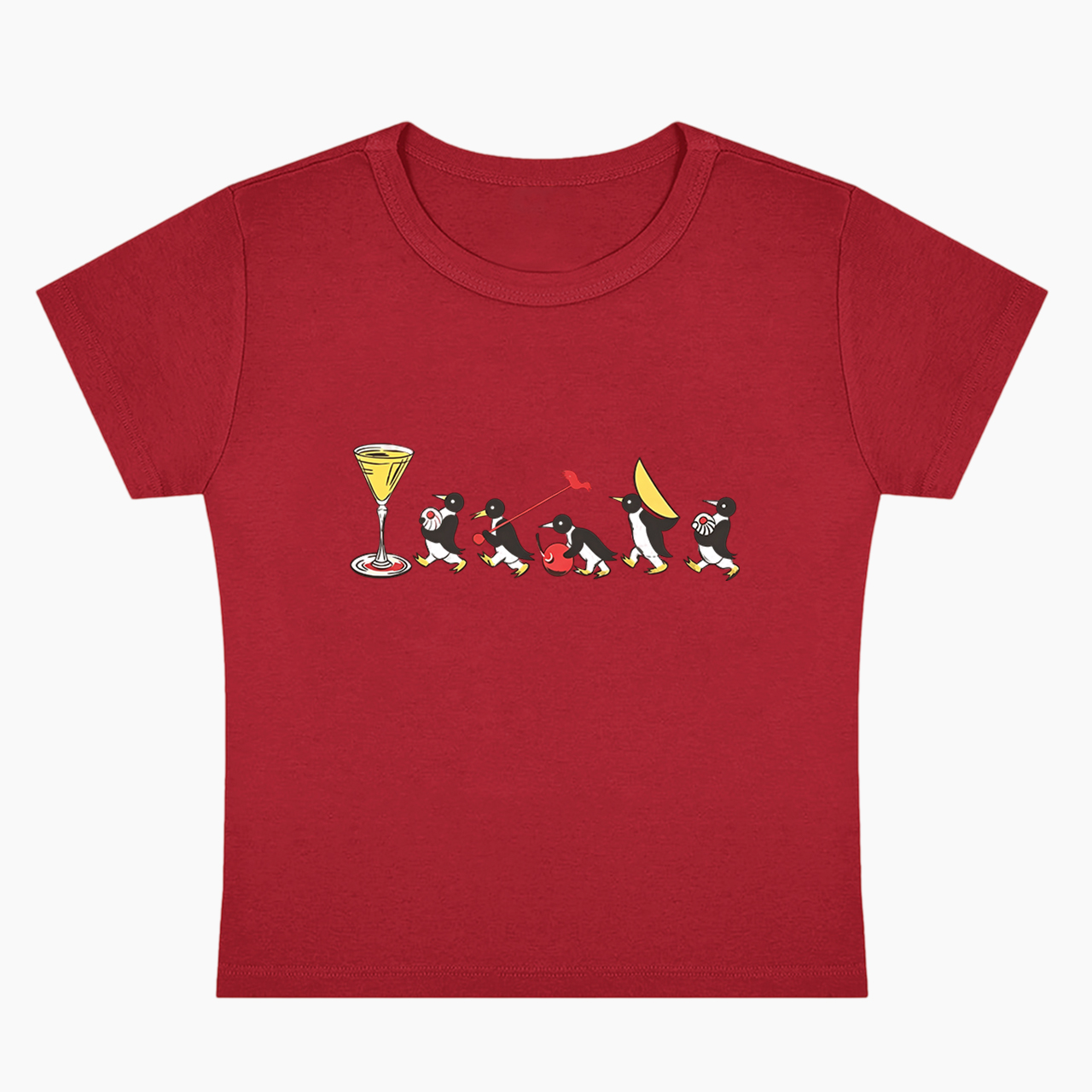 Vintage Cocktail Penguins Baby Tee