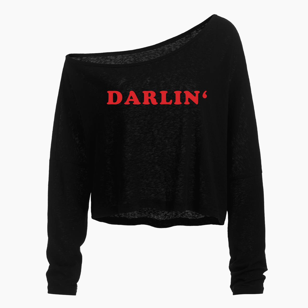 Darlin Off Shoulder Long Sleeve Crop Top