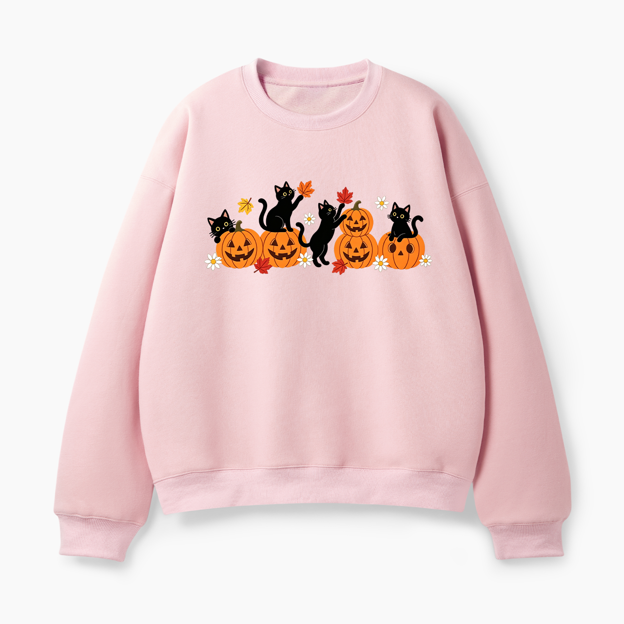 Pumpkin Black Cat Halloween Classic Sweatshirt
