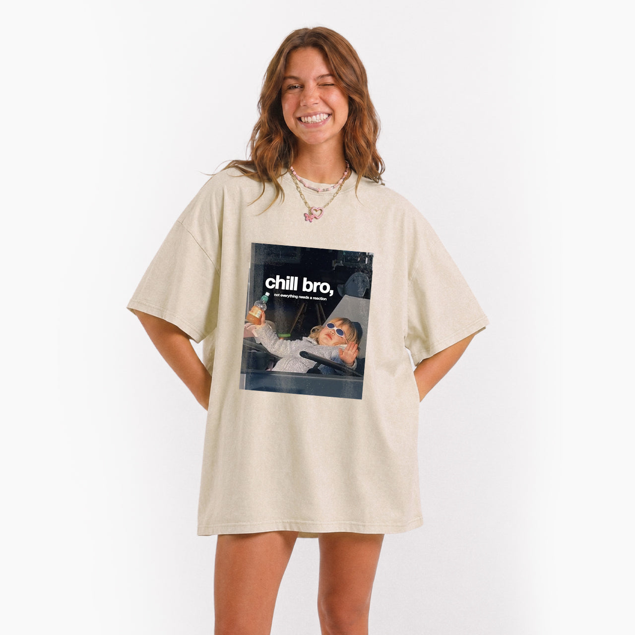 Chill Bro Not Everything Needs a Reaction Washed Tees