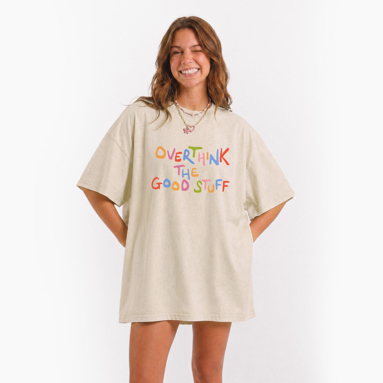 Overthink The Good Stuff Washed Tees