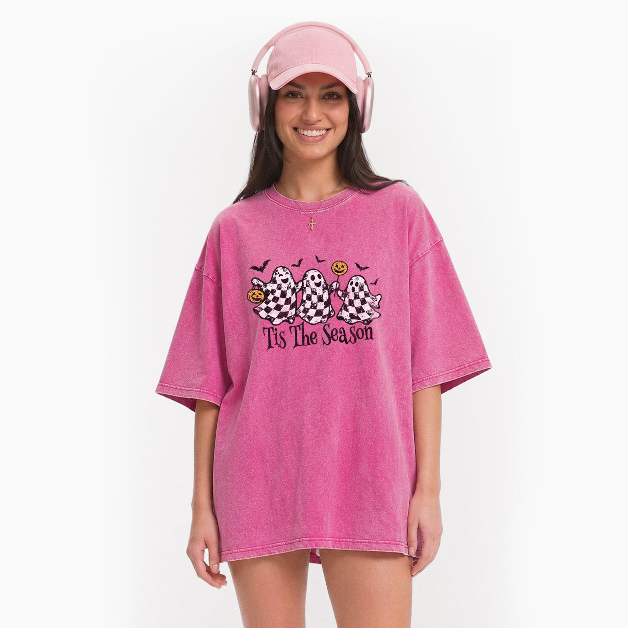 Ghosts Tis The Season Halloween Washed Tees