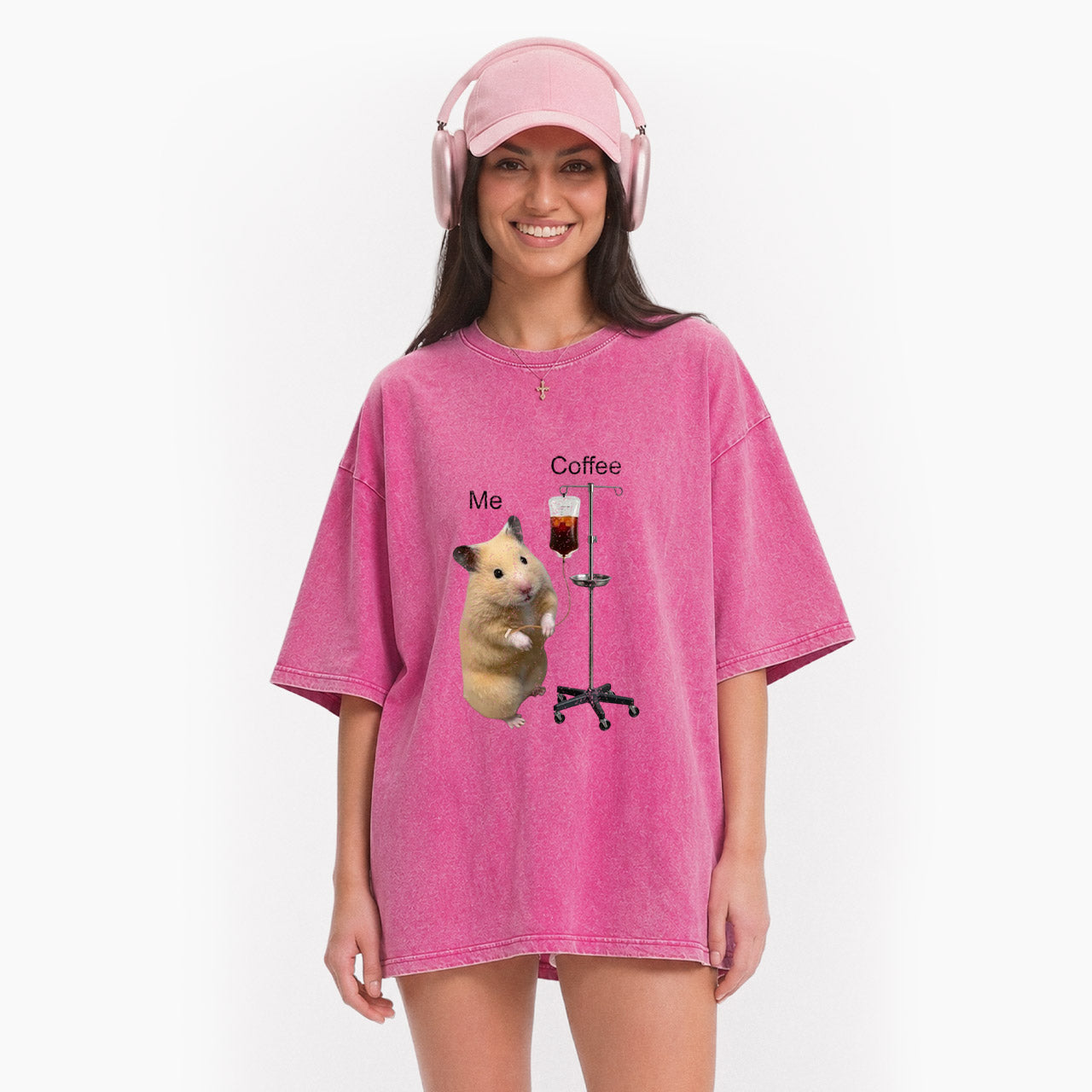 Hamster Needs Coffee Washed Tees