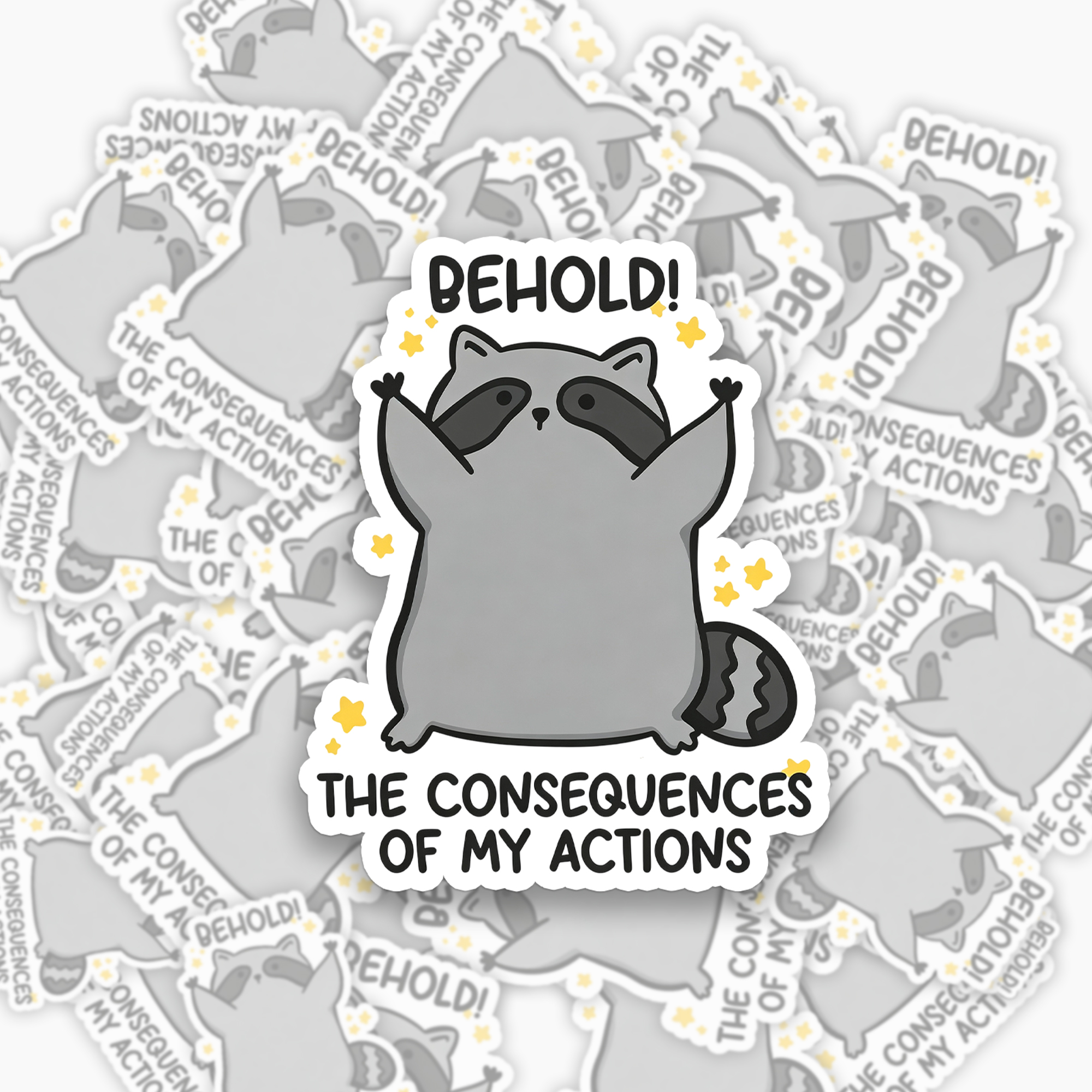 The Consequences Of My Actions Sticker Jellypine