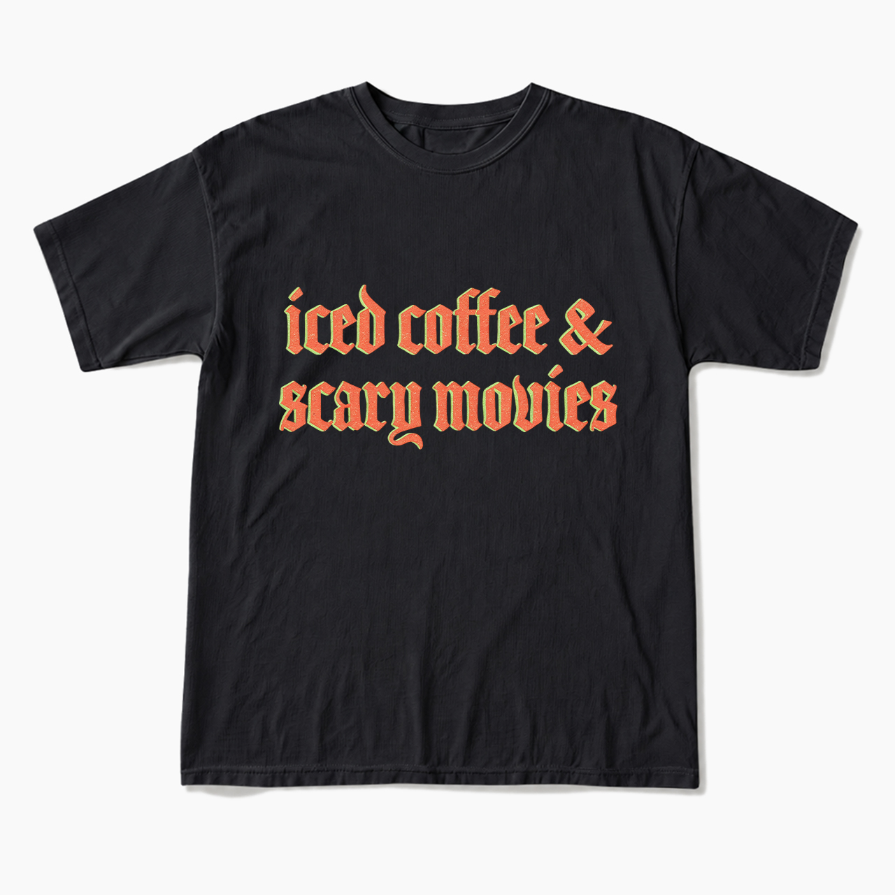 Iced Coffee and Scary Movies Halloween T Shirts