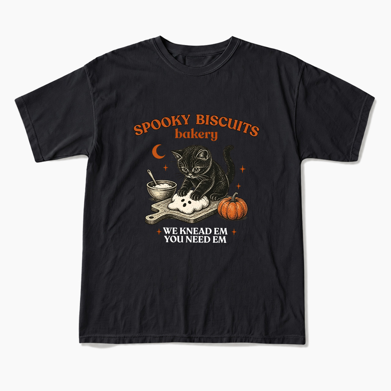 Spooky Biscuits Bakery Black Cat Halloween T Shirts