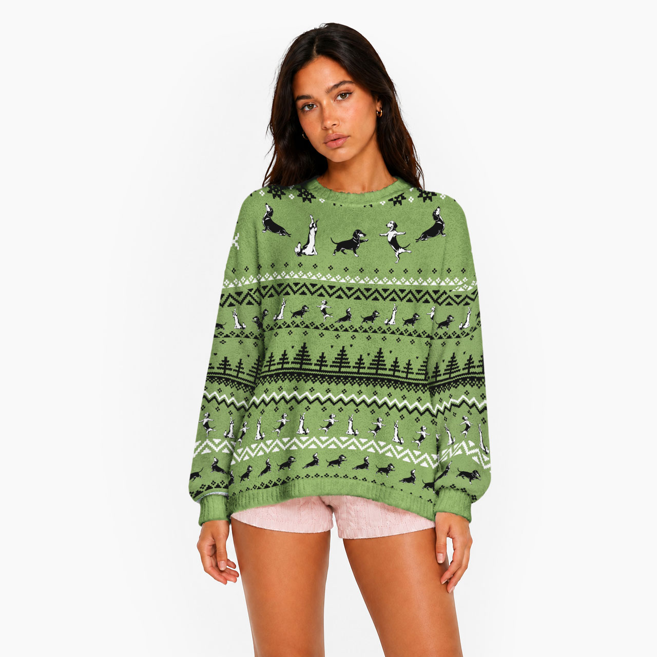 Yoga Dachshunds Mohair Sweatshirts