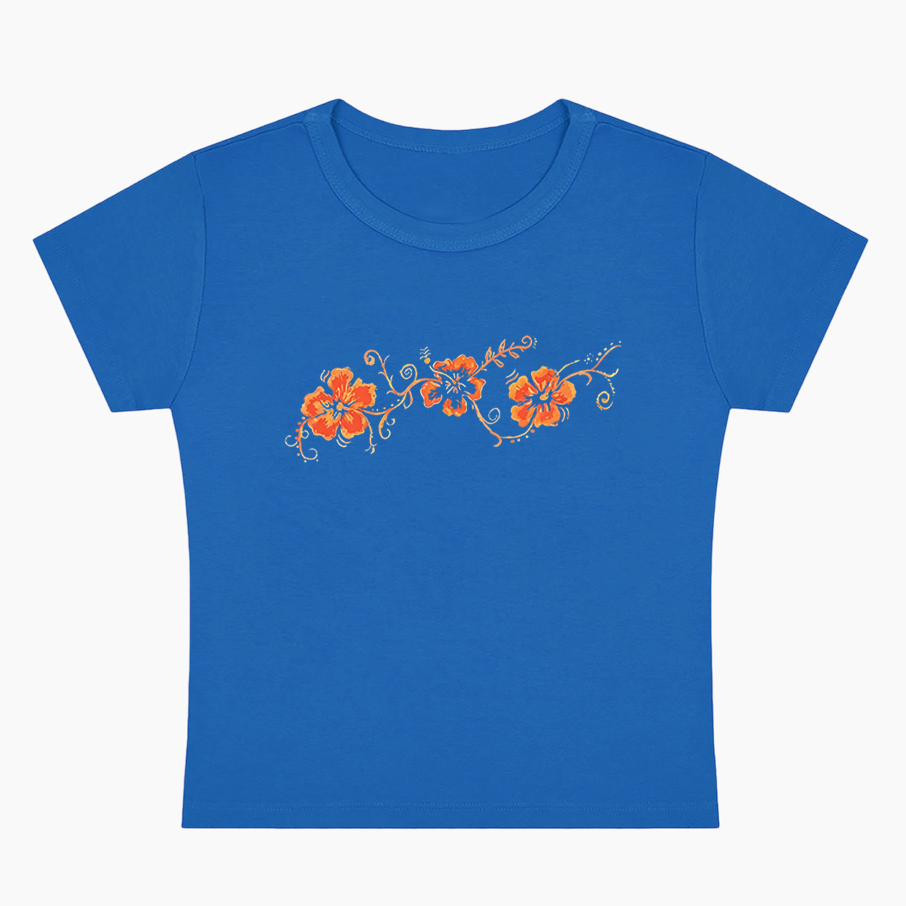 Orange Flower Baby Tee