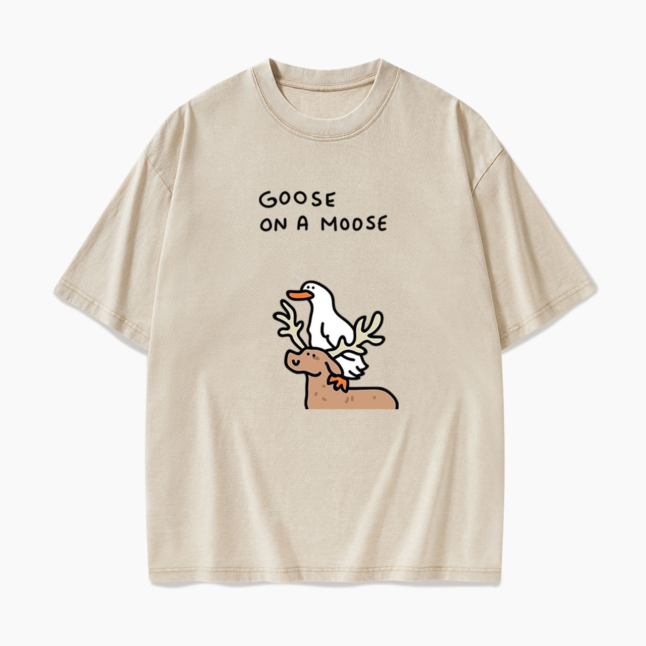 Goose On A Moose Washed Tees