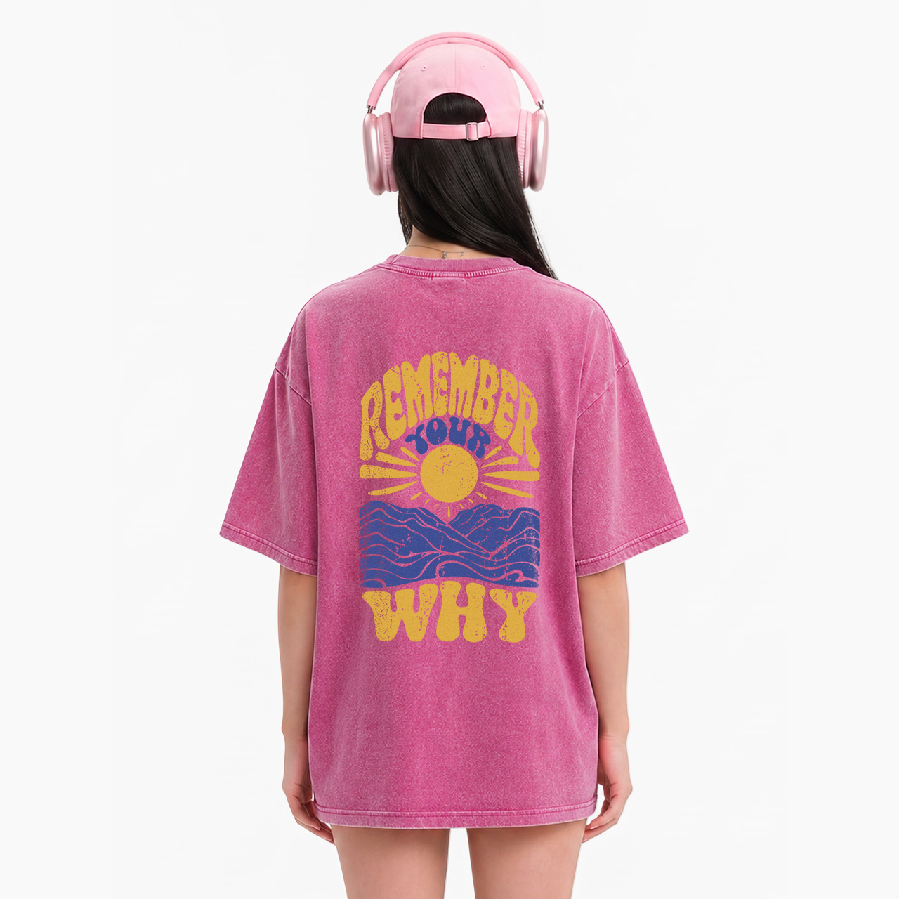 Remember Your Why Back Design Washed Tees
