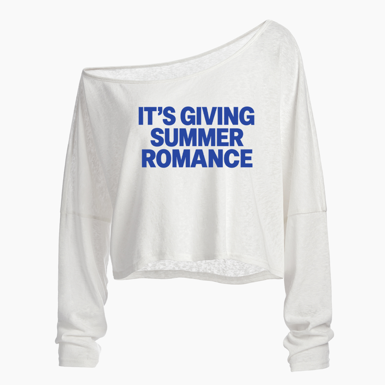 It's Giving Summer Romance Off Shoulder Long Sleeve Crop Top