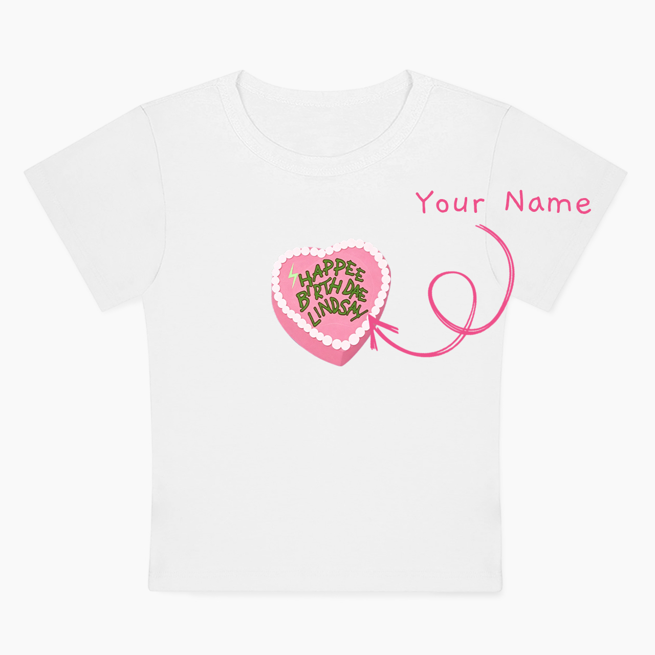 Personalized Name Happy Birthday Cake Baby Tee