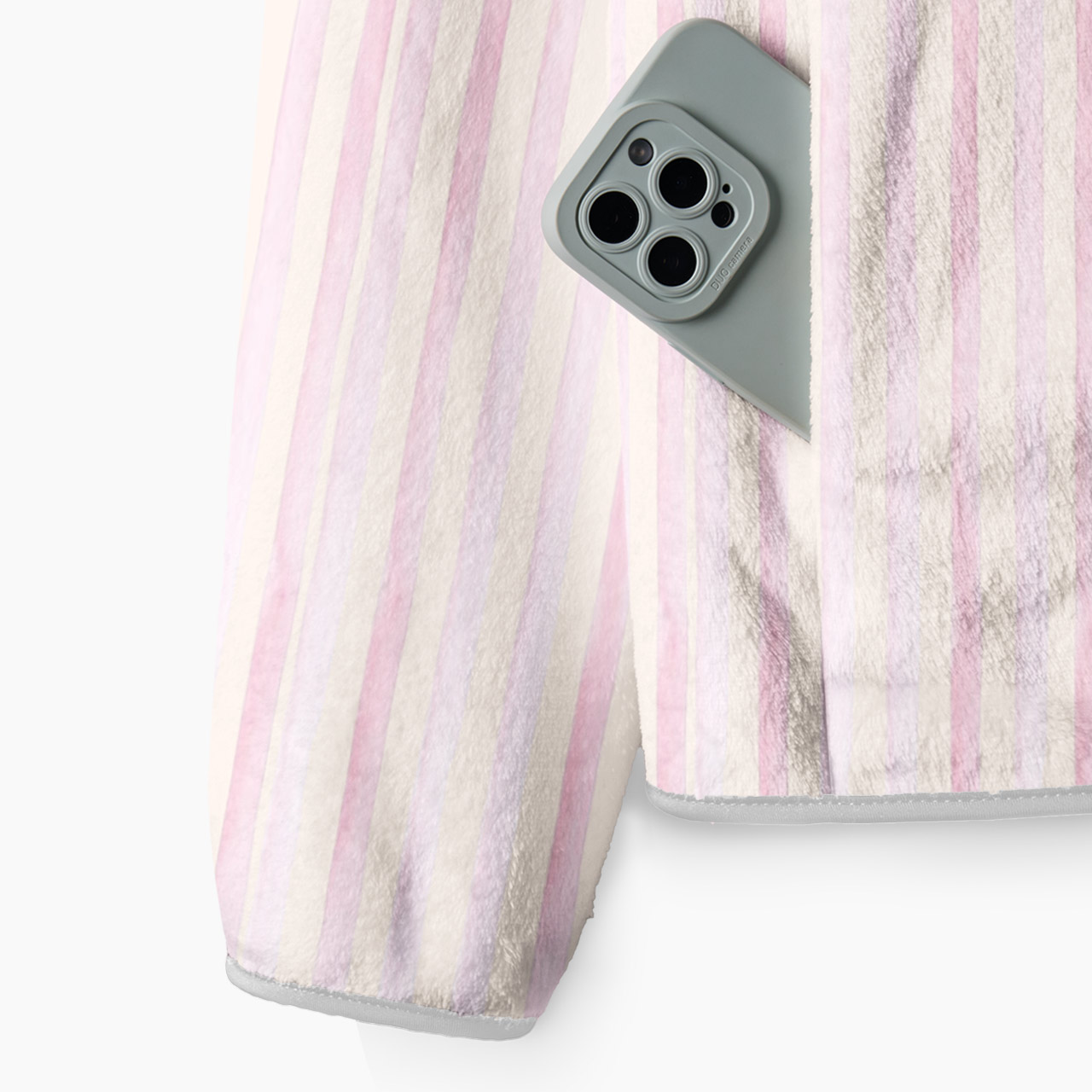 Black Cat Pastel Striped Fleece Full-Zip Cardigan