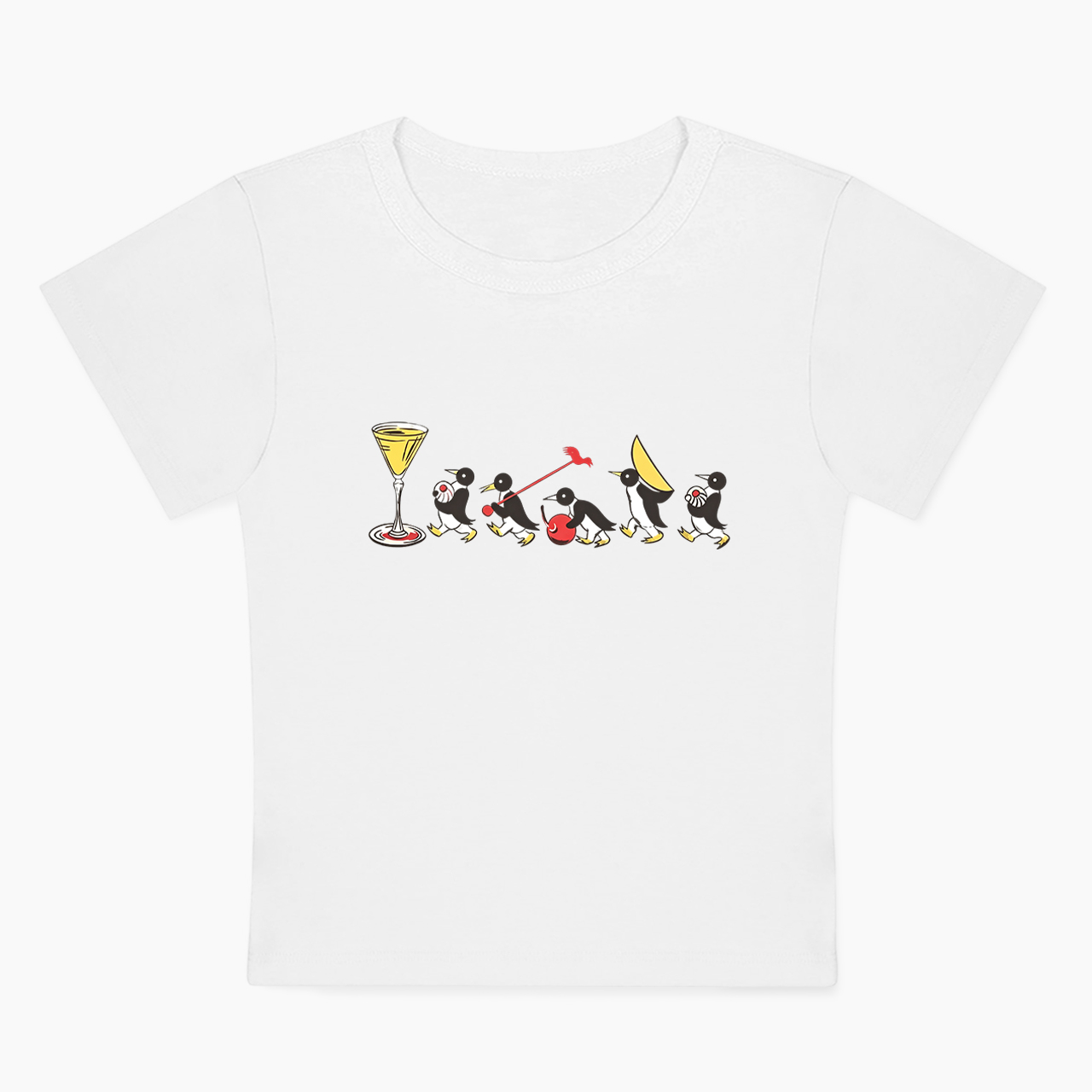 Vintage Cocktail Penguins Baby Tee