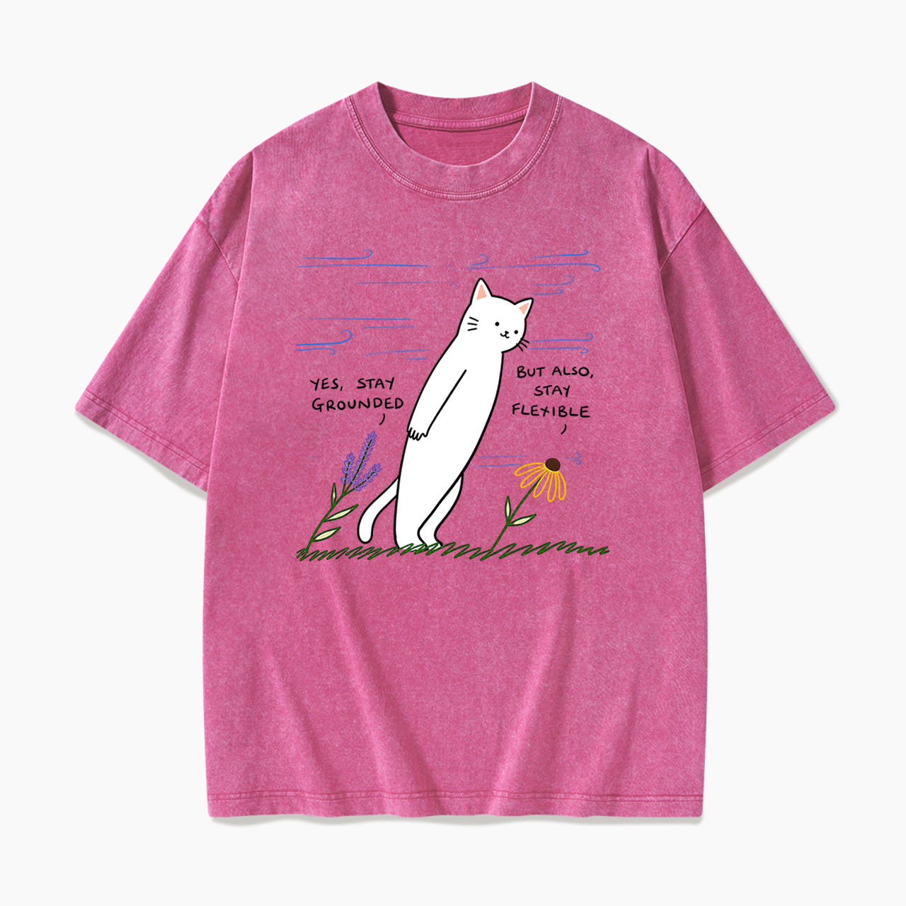Stay Grounded Stay Flexible Washed Tees