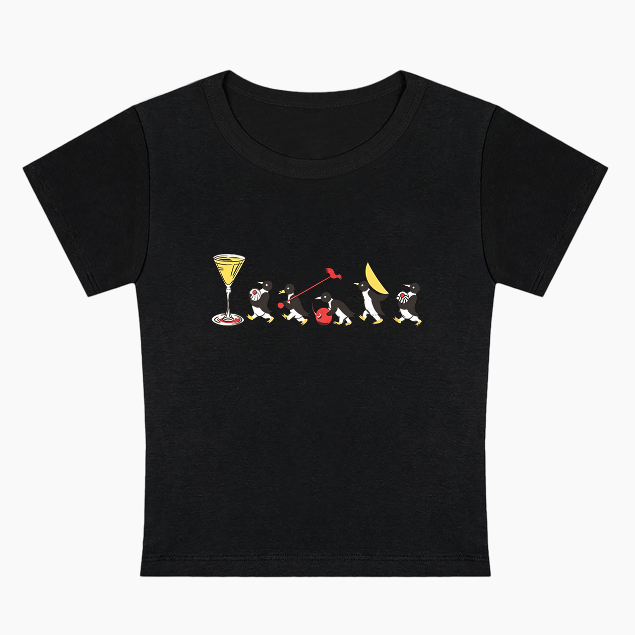 Vintage Cocktail Penguins Baby Tee