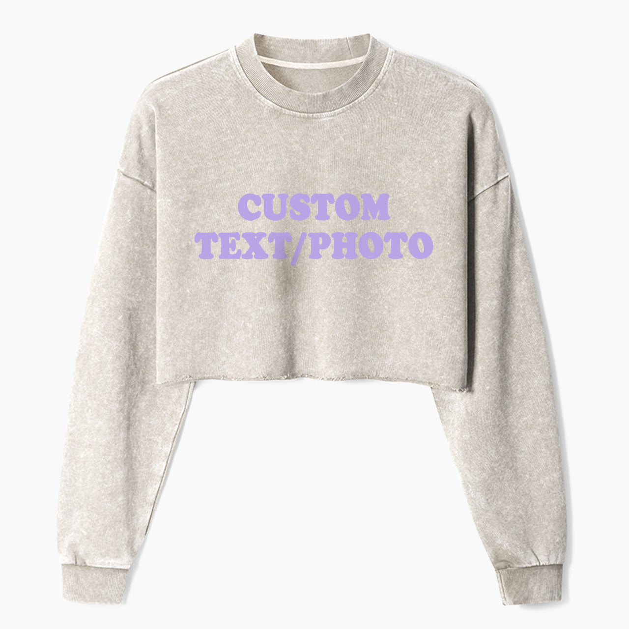 Custom Personalized Text Photo Crop Washed Sweatshirts Jellypine