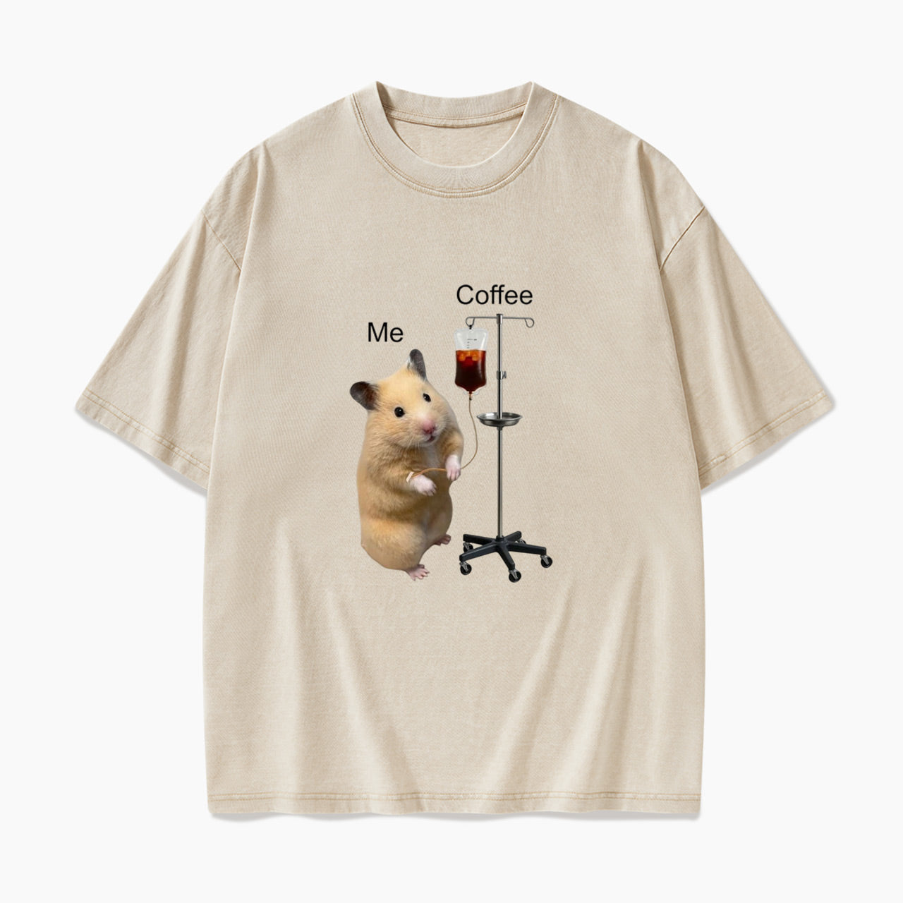 Hamster Needs Coffee Washed Tees