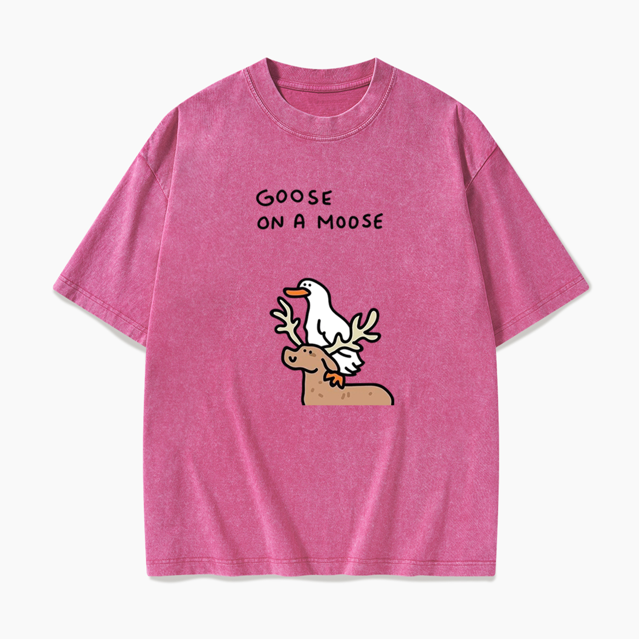 Goose On A Moose Washed Tees