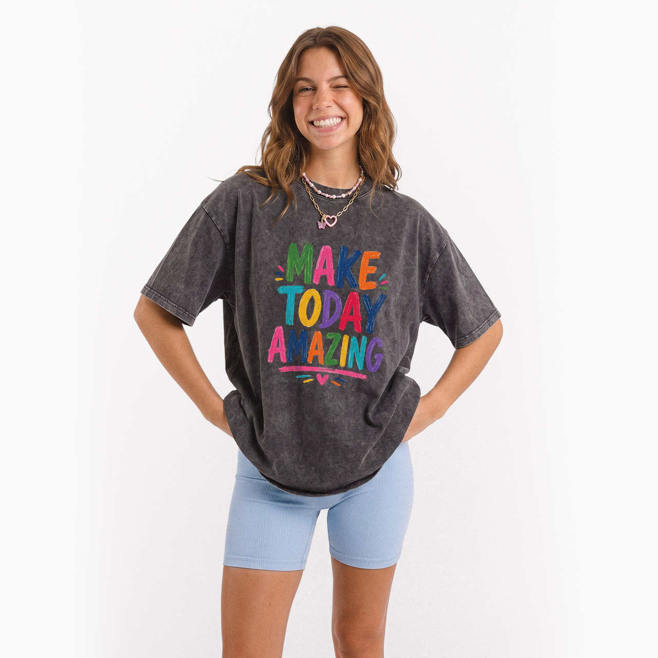 Make Today Amazing Motivational Washed Tees