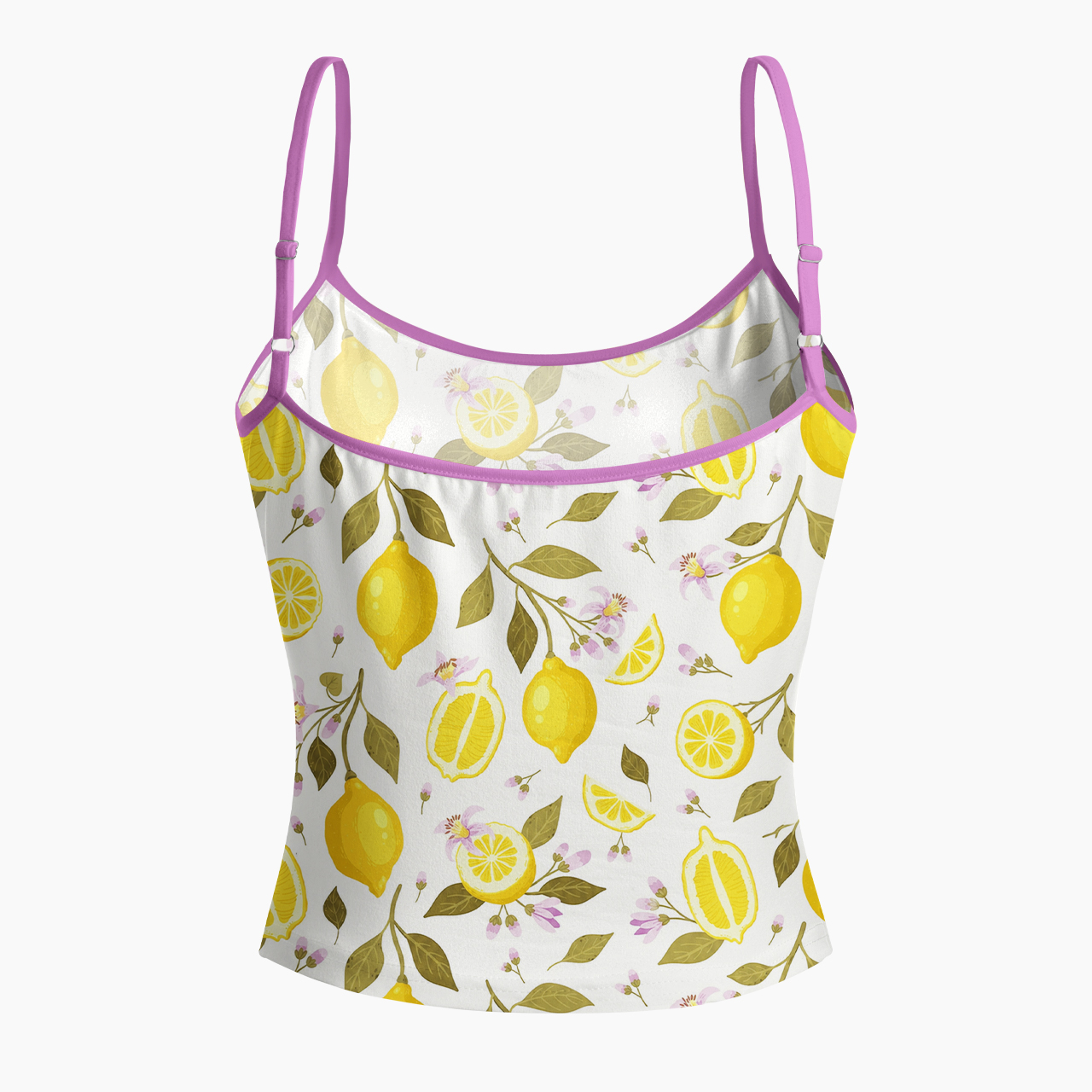 Lemons And Flowers Spaghetti Strap Top