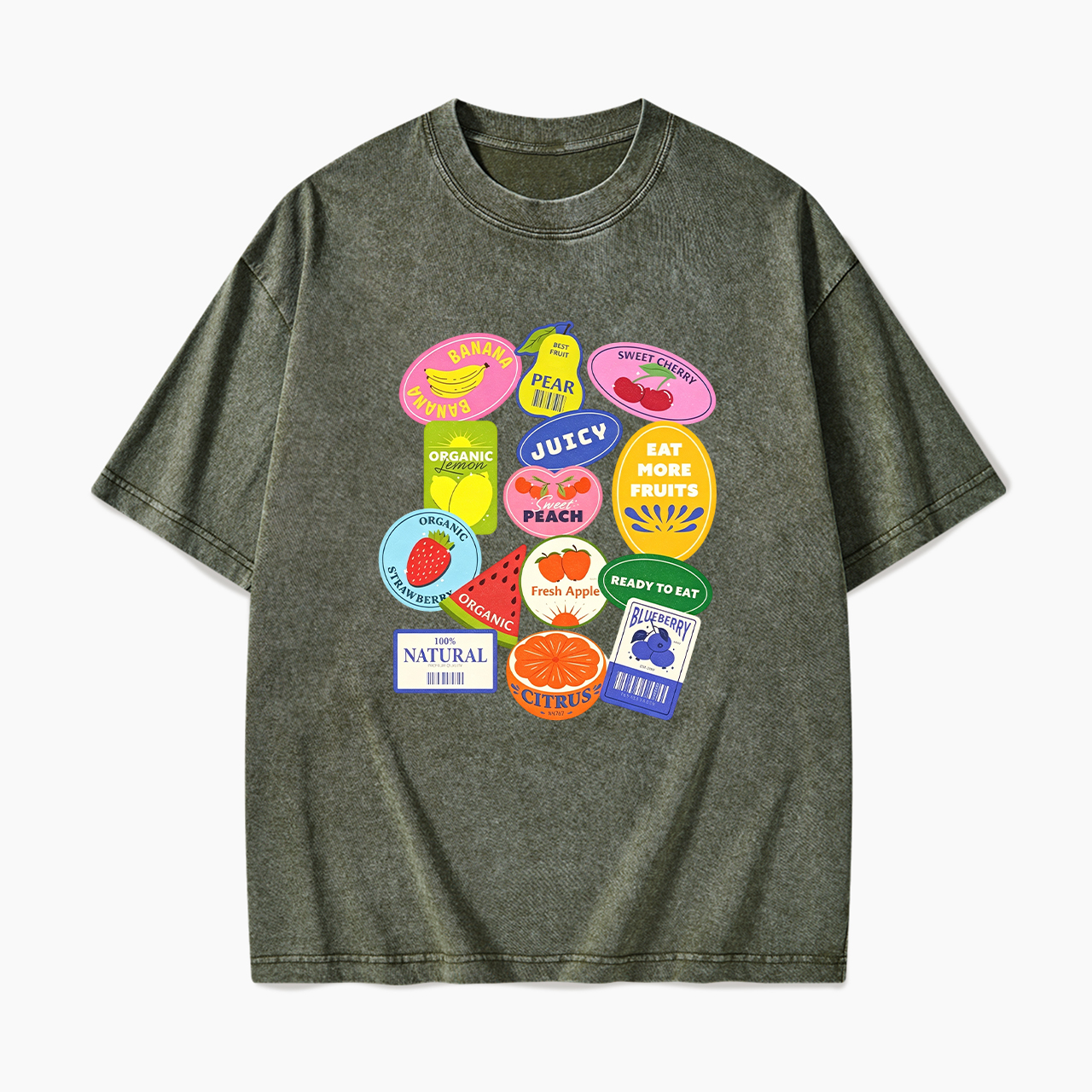 Fruit Stickers Washed Tees