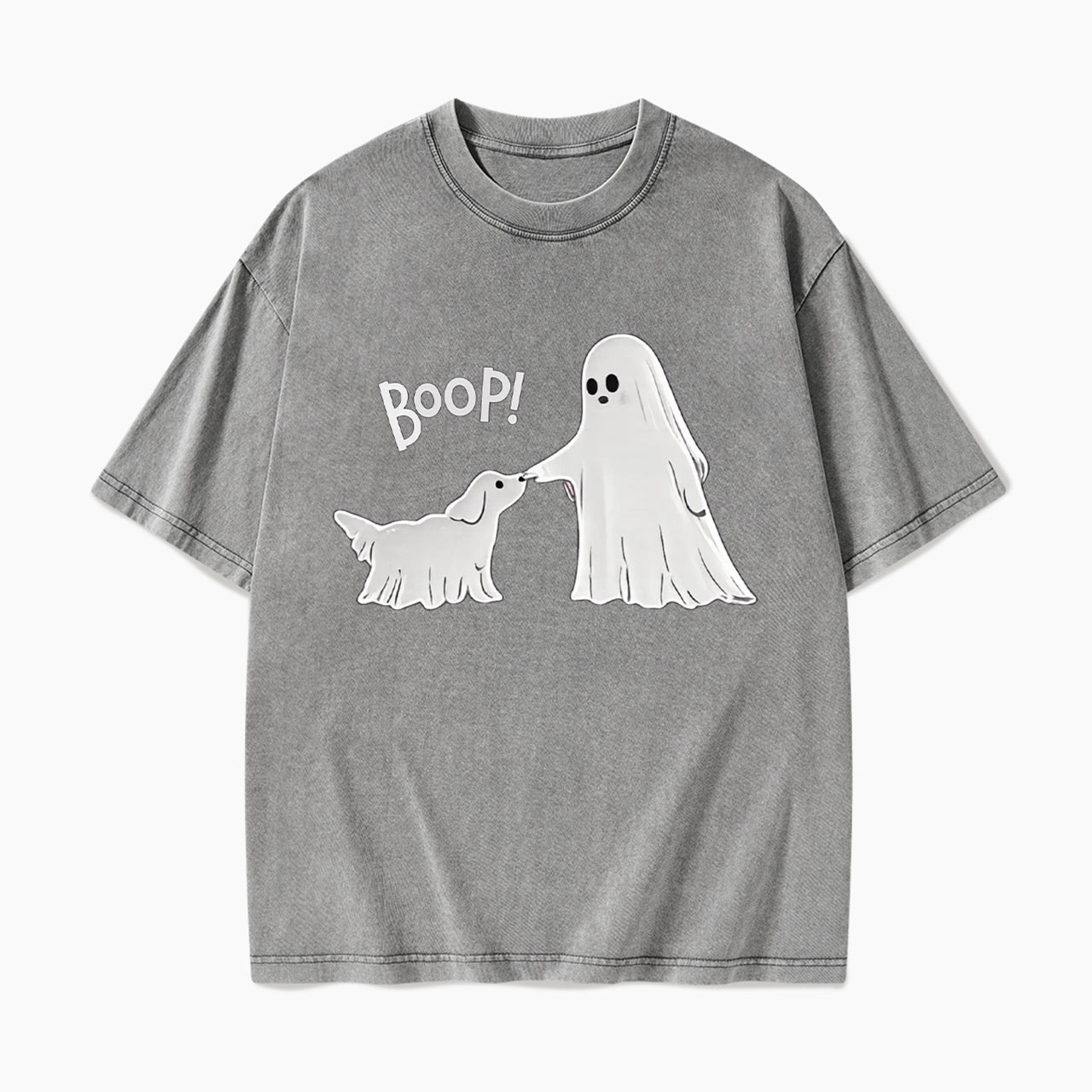 Boo-p Ghost Dog Halloween Washed Tees