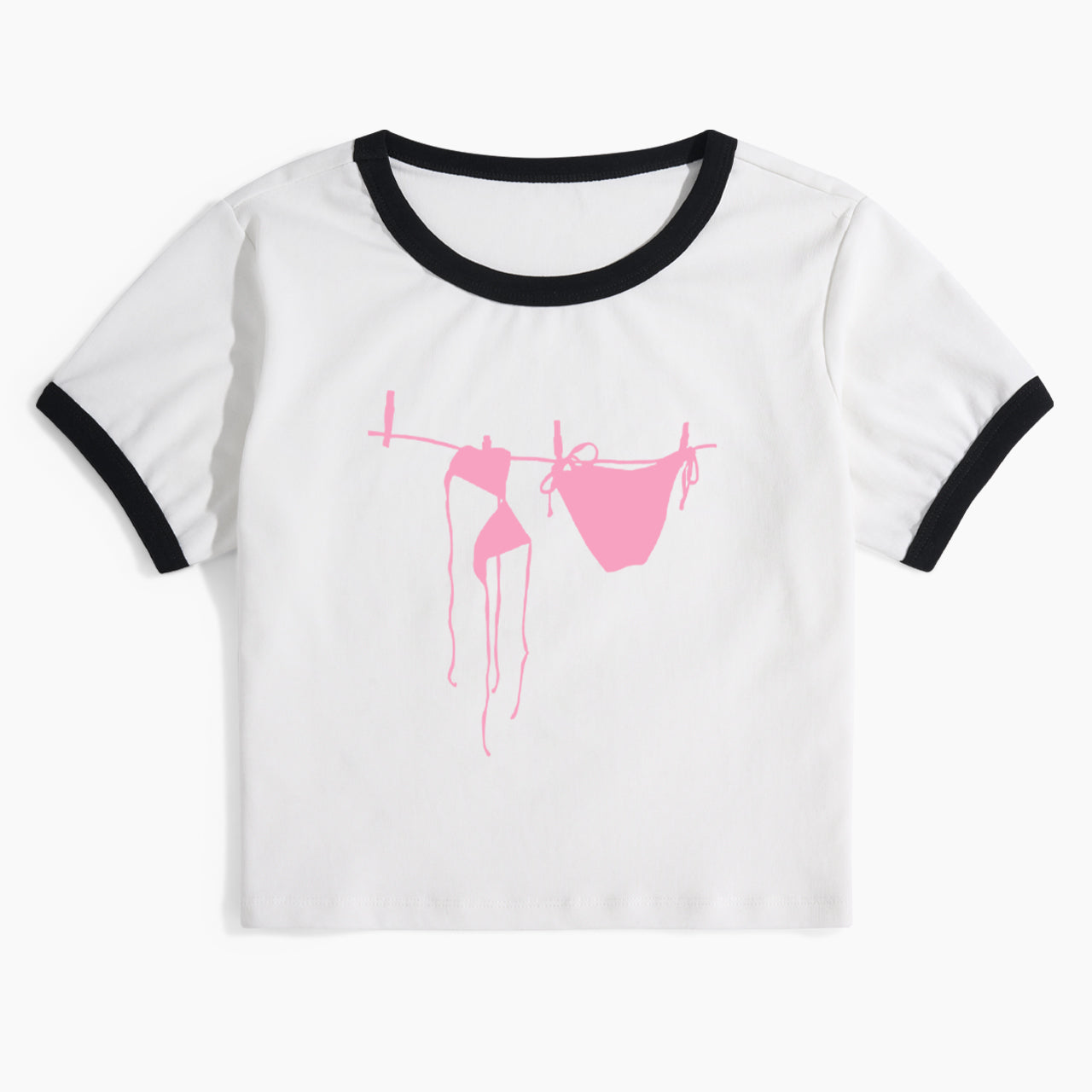 Pink Bikini Ringer Tee