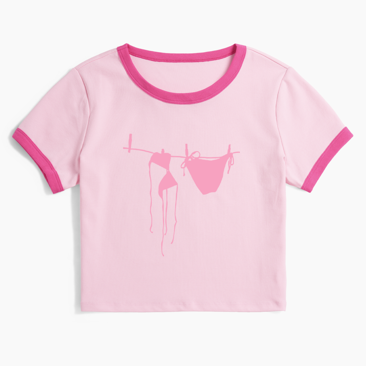 Pink Bikini Ringer Tee