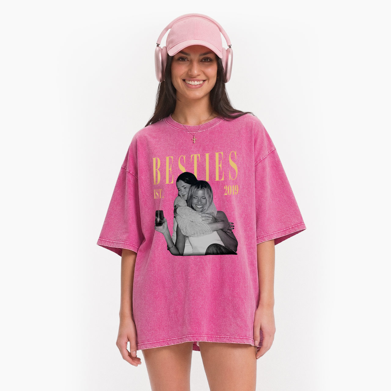 Personalized Bestie Washed Tees