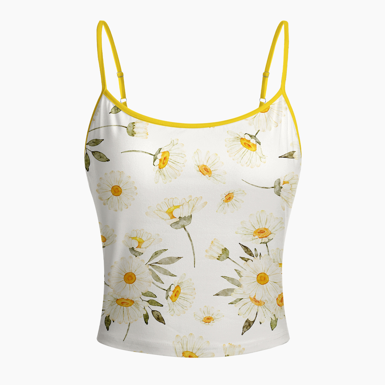 Sunny Watercolor Daisy Spaghetti Strap Top