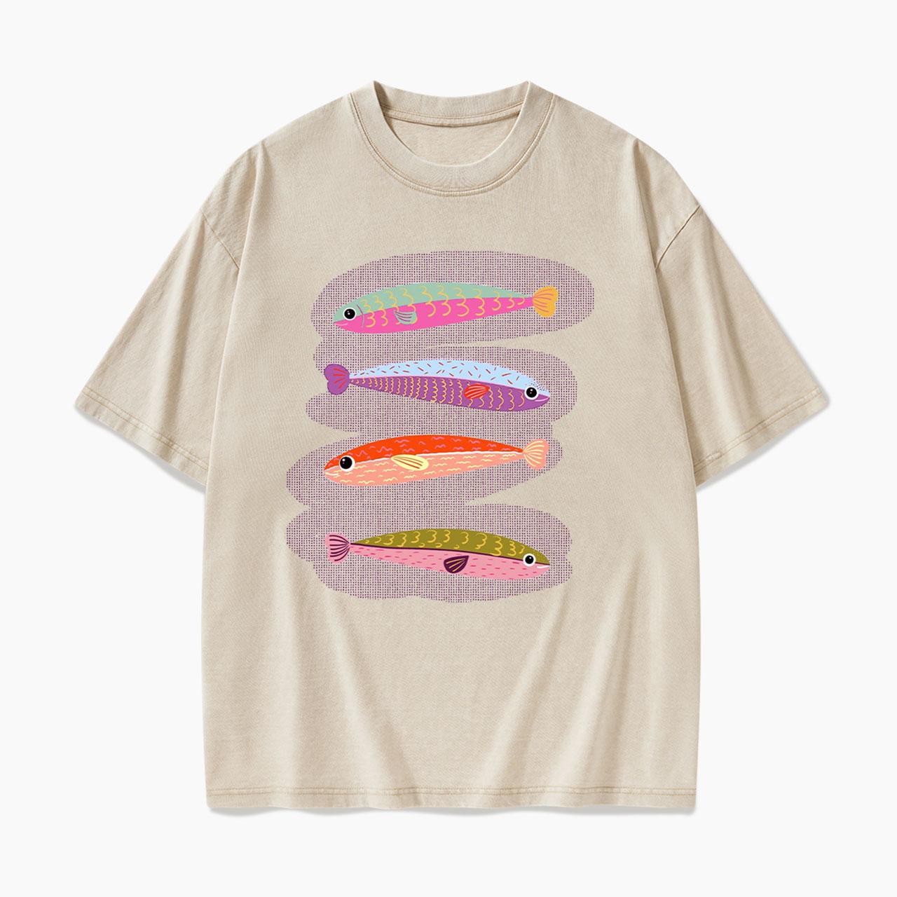 Colorful Fish Washed Tees