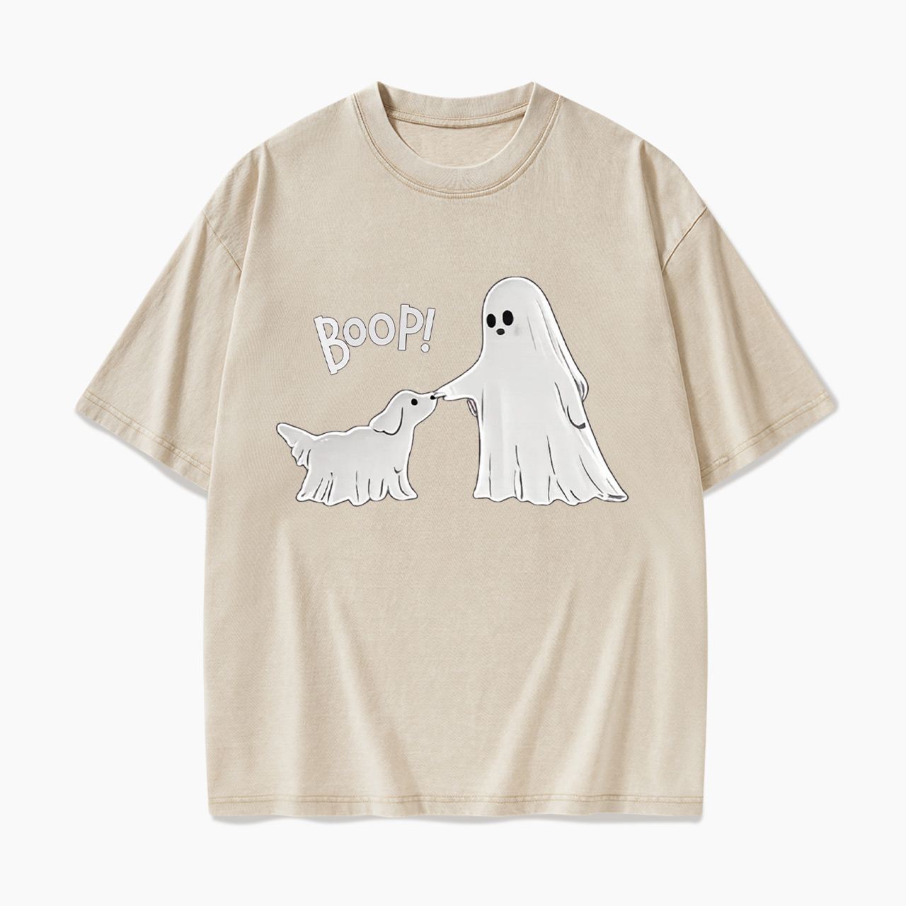 Boo-p Ghost Dog Halloween Washed Tees