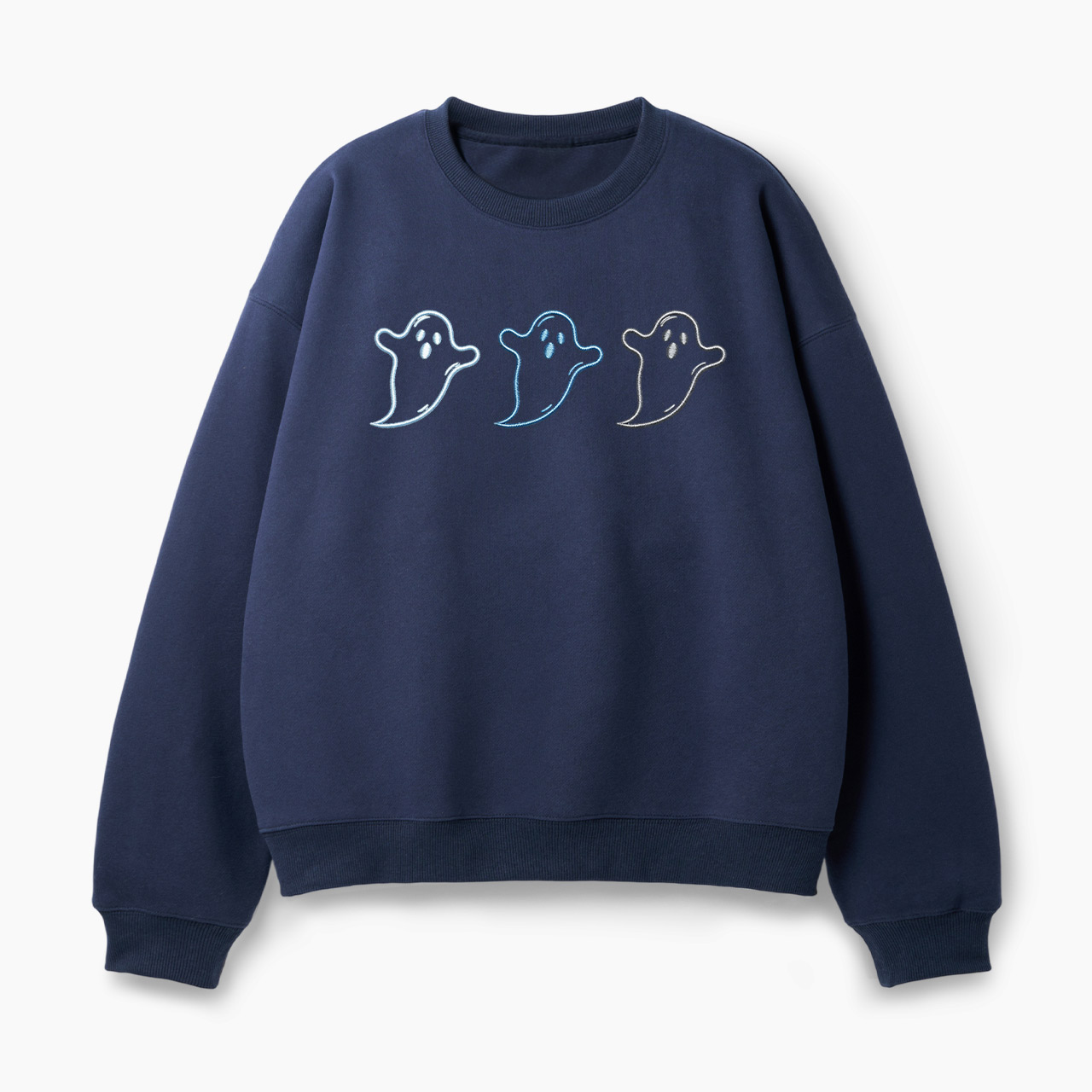 Embroidered Ghost Trio Halloween Classic Sweatshirt