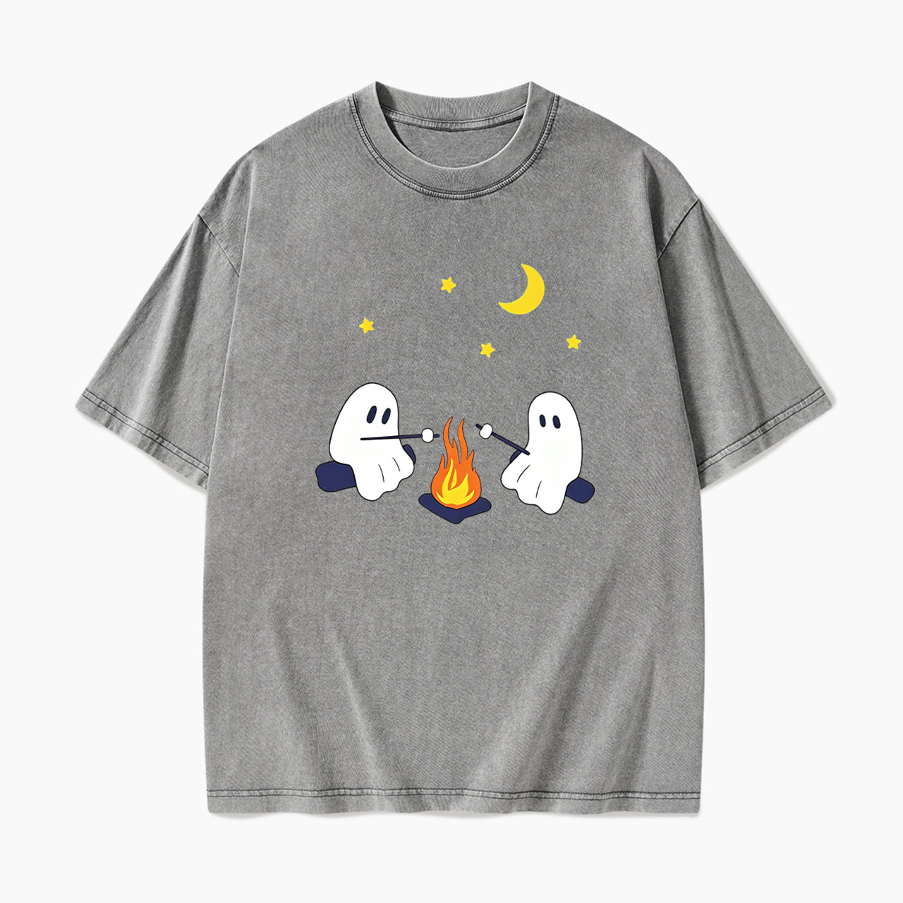 Ghosts Camping Halloween Washed Tees