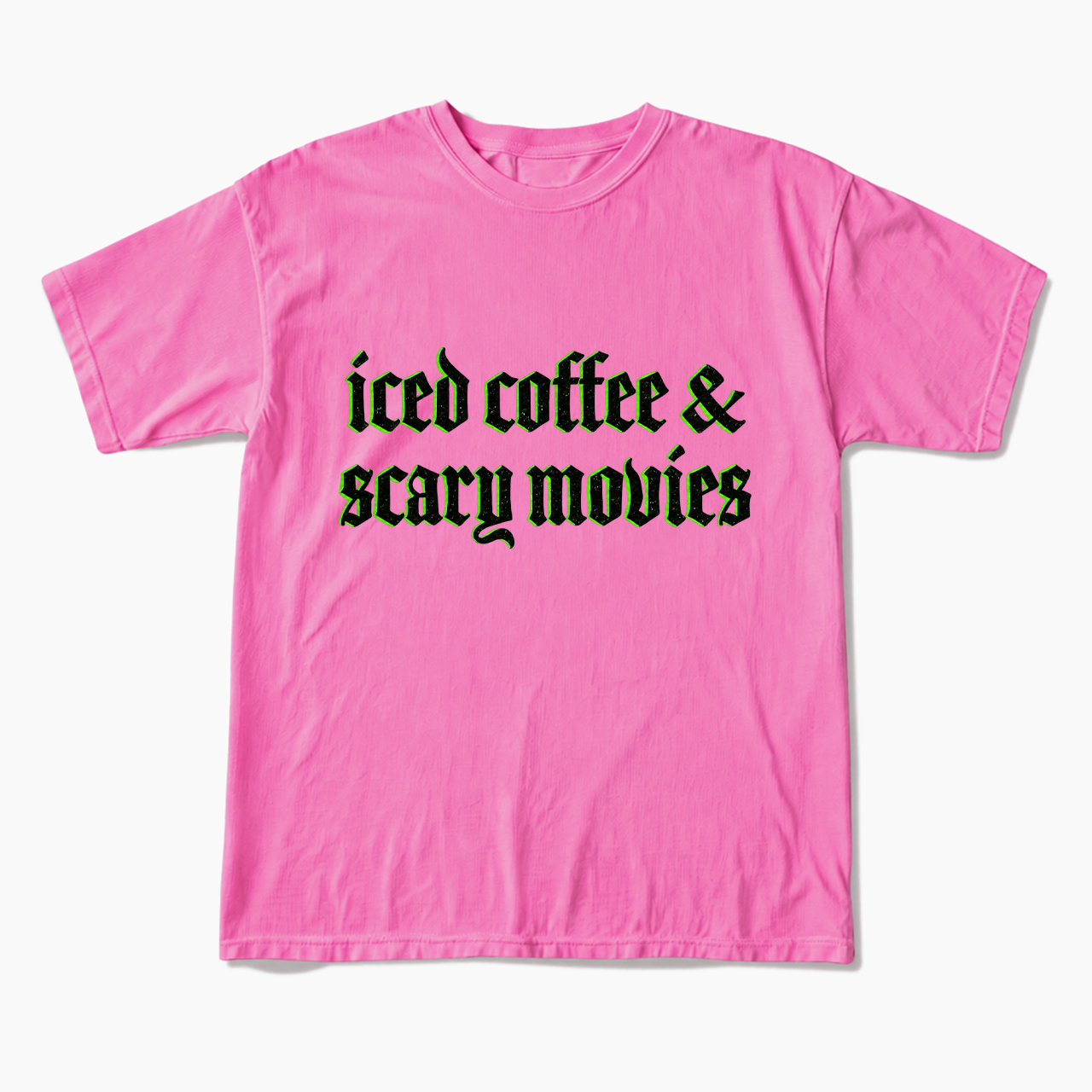 Iced Coffee and Scary Movies Halloween T Shirts