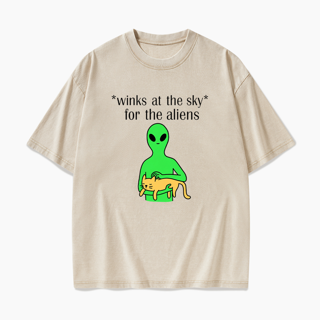 Winks At The Sky For The Aliens Washed Tees