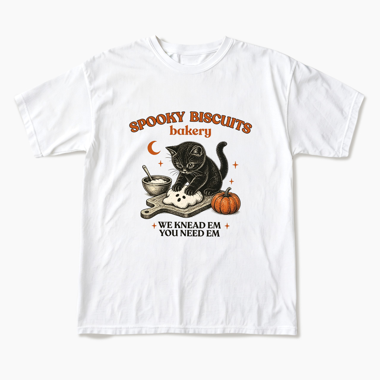 Spooky Biscuits Bakery Black Cat Halloween T Shirts